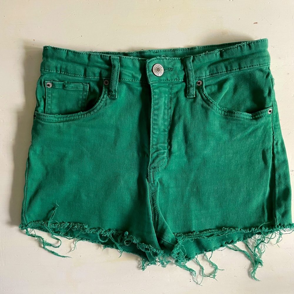 STS Blue Alicia High Rise Green Jean Shorts 27